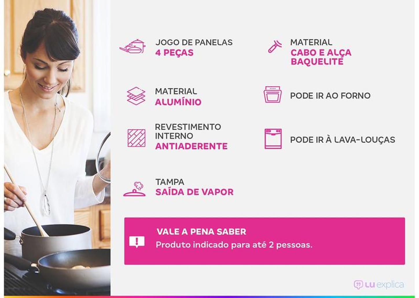 Jogo de Panelas Eirilar Antiaderente de Alumínio - Grafite 4 Peças 1448