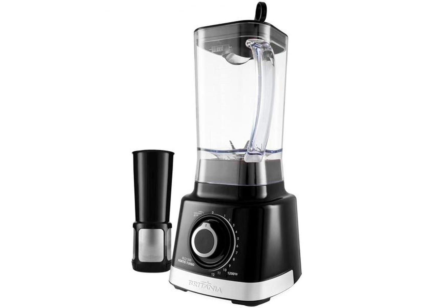 Liquidificador Britânia Fortis Turbo BLQ1300P - Preto com Filtro 12 Velocidades + Pulsar 1200W