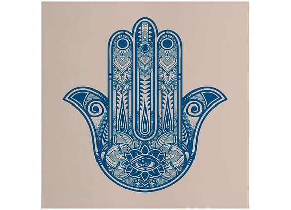 Placa Decorativa MDF Good Vibes Hamsa 29x29cm - Design Up Living