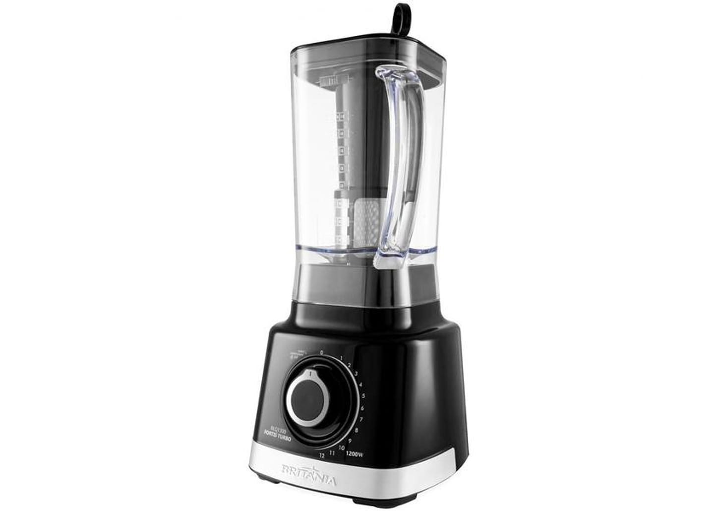 Liquidificador Britânia Fortis Turbo BLQ1300P - Preto com Filtro 12 Velocidades + Pulsar 1200W