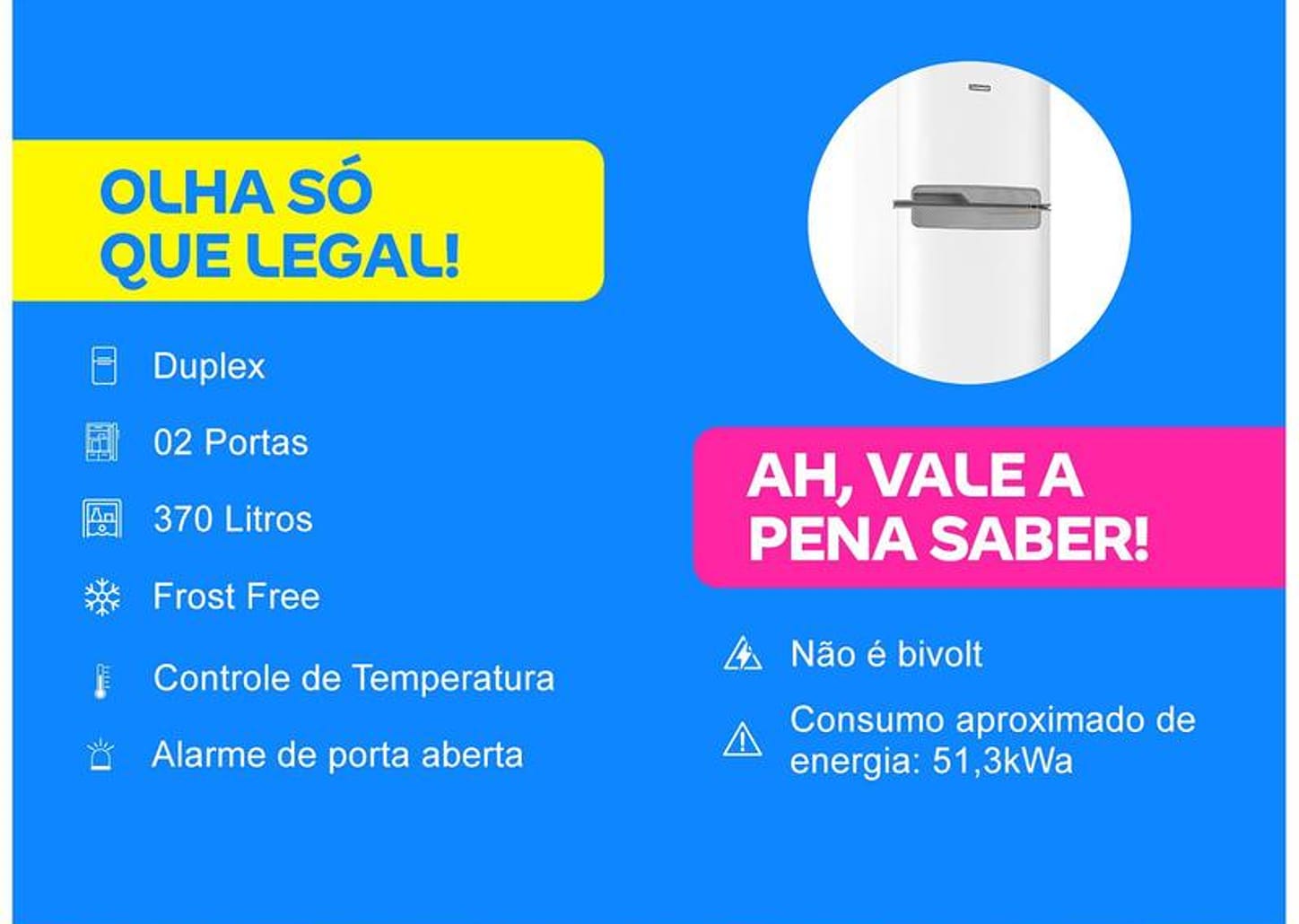 Geladeira/Refrigerador Continental Frost Free - Duplex Branca 370L TC41