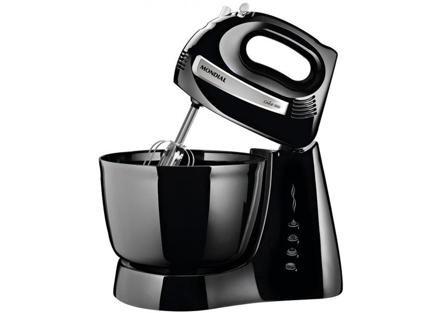 Batedeira Mondial Preta 500W Premium - Due Cake Inox B-50-B 4 Velocidades