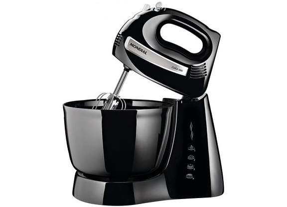 Batedeira Mondial Preta 500W Premium - Due Cake Inox B-50-B 4 Velocidades