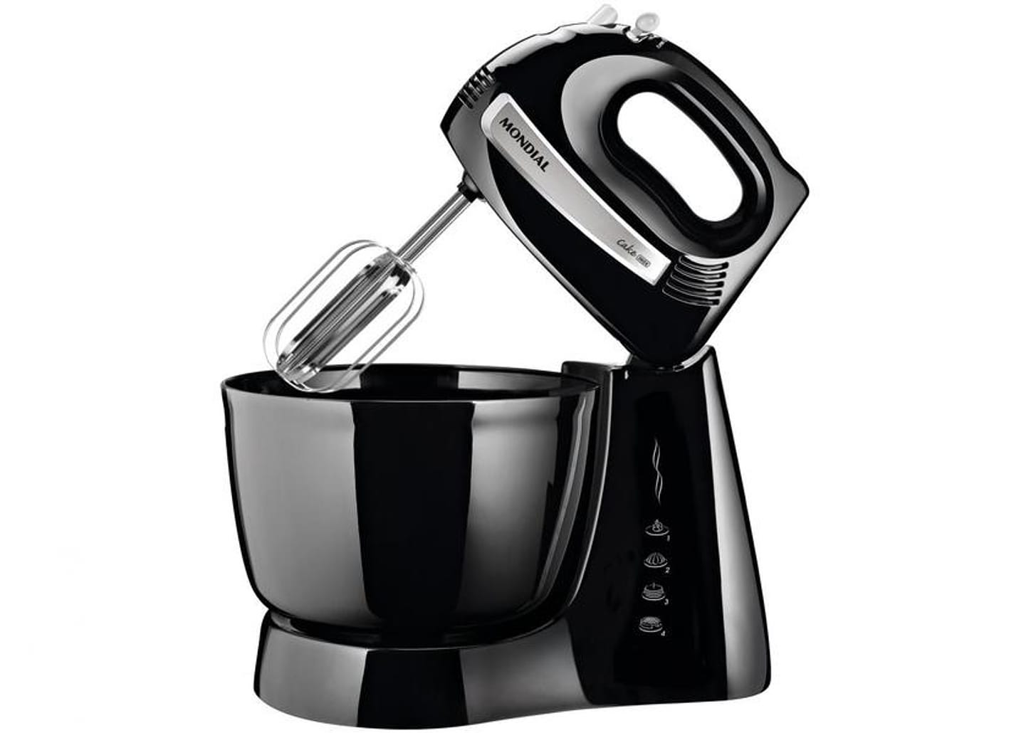 Batedeira Mondial Preta 500W Premium - Due Cake Inox B-50-B 4 Velocidades