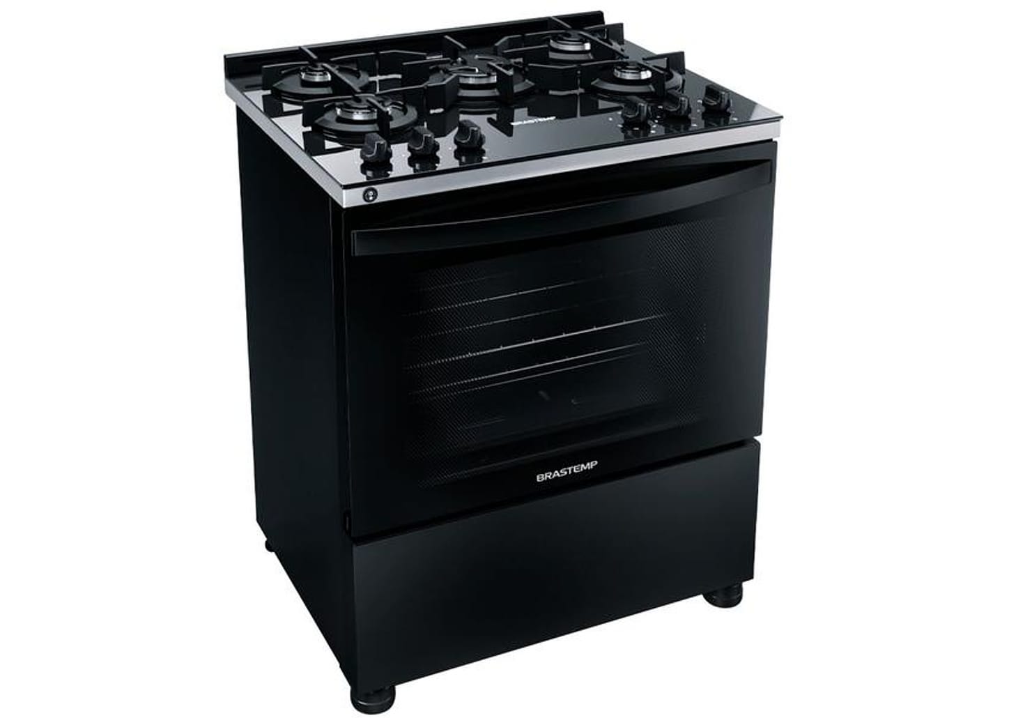 Fogão Brastemp 5 Bocas Preto com Turbo Chama - Mesa de Vidro BFS5VCE
