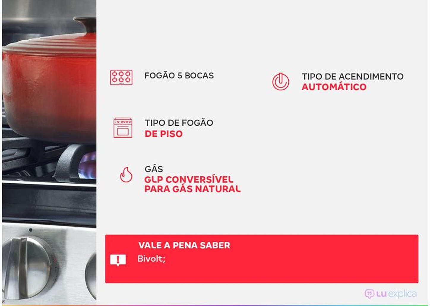 Fogão Brastemp 5 Bocas Preto com Turbo Chama - Mesa de Vidro BFS5VCE