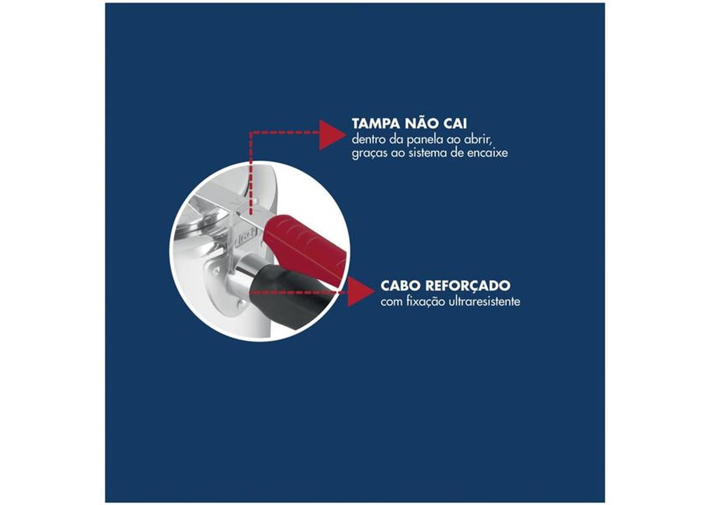Panela de Pressão Clock Original Polida 4,5L com Fechamento Interno