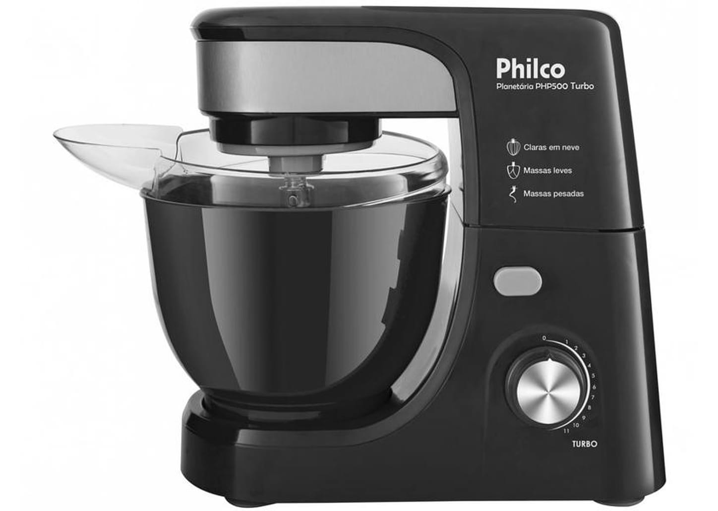 Batedeira Planetária Philco Preto 500W - Turbo PHP500P 11 Velocidades