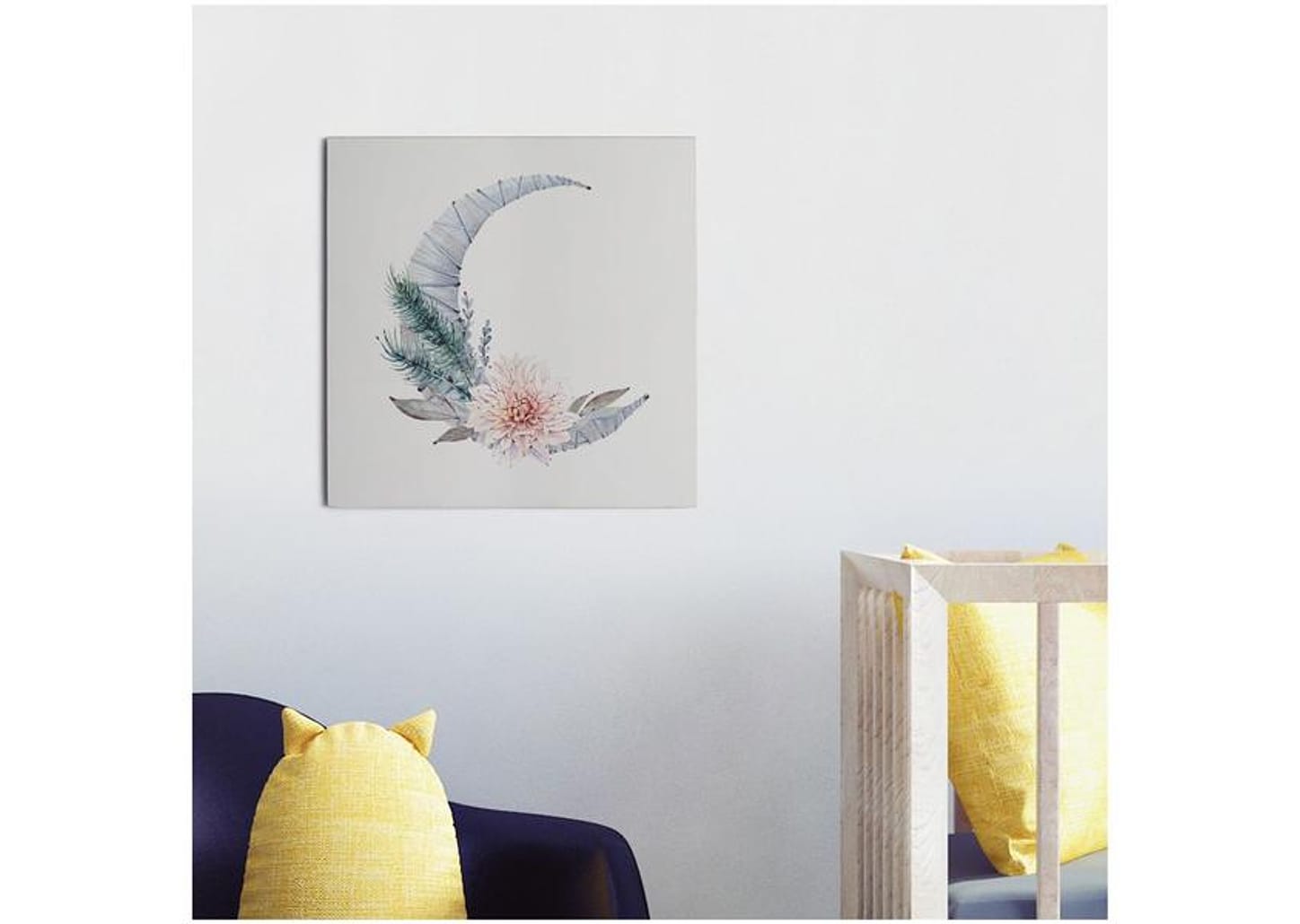 Placa Decorativa MDF Moon Flower 29x29cm - Design Up Living