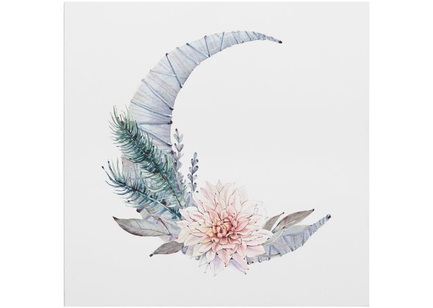 Placa Decorativa MDF Moon Flower 29x29cm - Design Up Living