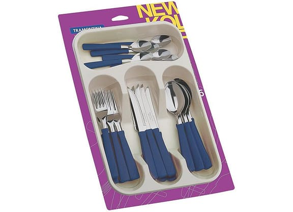 Faqueiro Tramontina Inox New Kolor com Gaveteiro 24 Peças