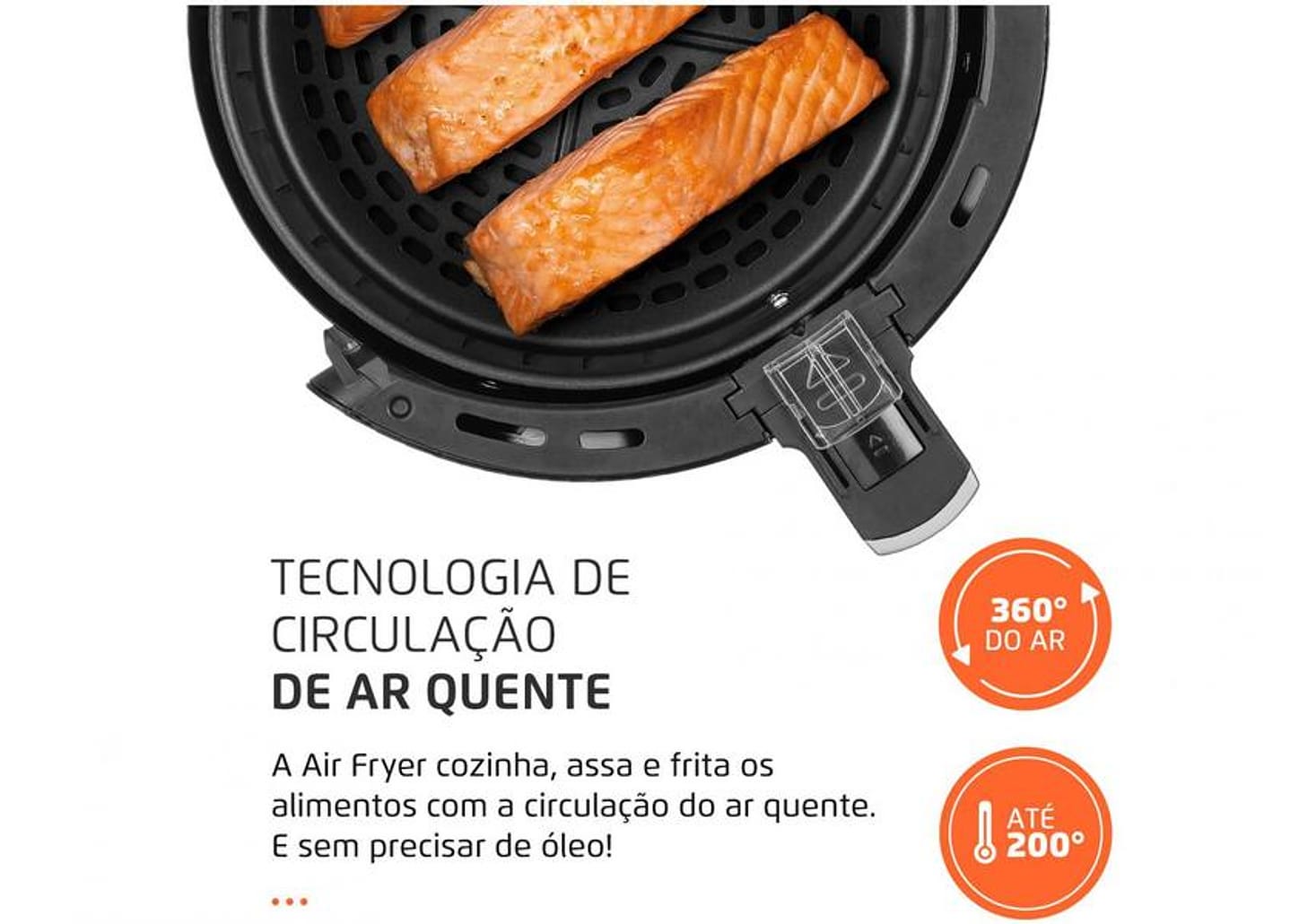 Fritadeira Elétrica sem Óleo/Air Fryer Mondial - Family-IV AF-30I Preta 3,5L com Timer
