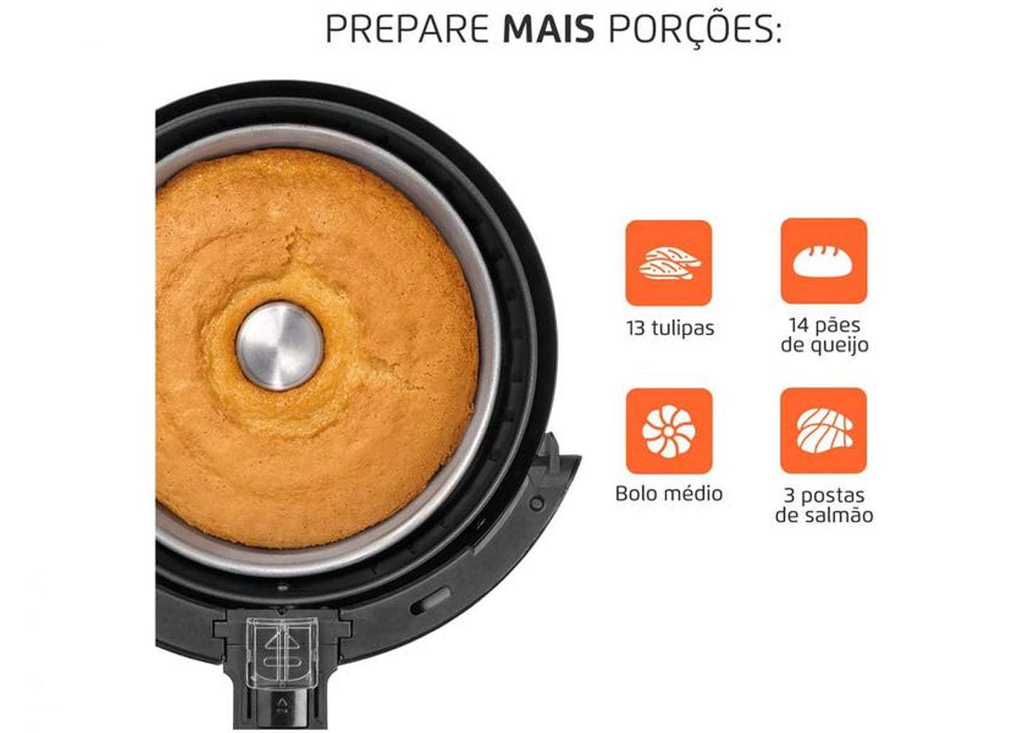 Fritadeira Elétrica sem Óleo/Air Fryer Mondial - Family-IV AF-30I Preta 3,5L com Timer