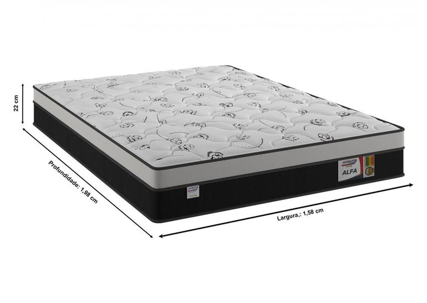 Colchão Queen Plumatex de Mola Ensacada 22x158x198cm Alfa