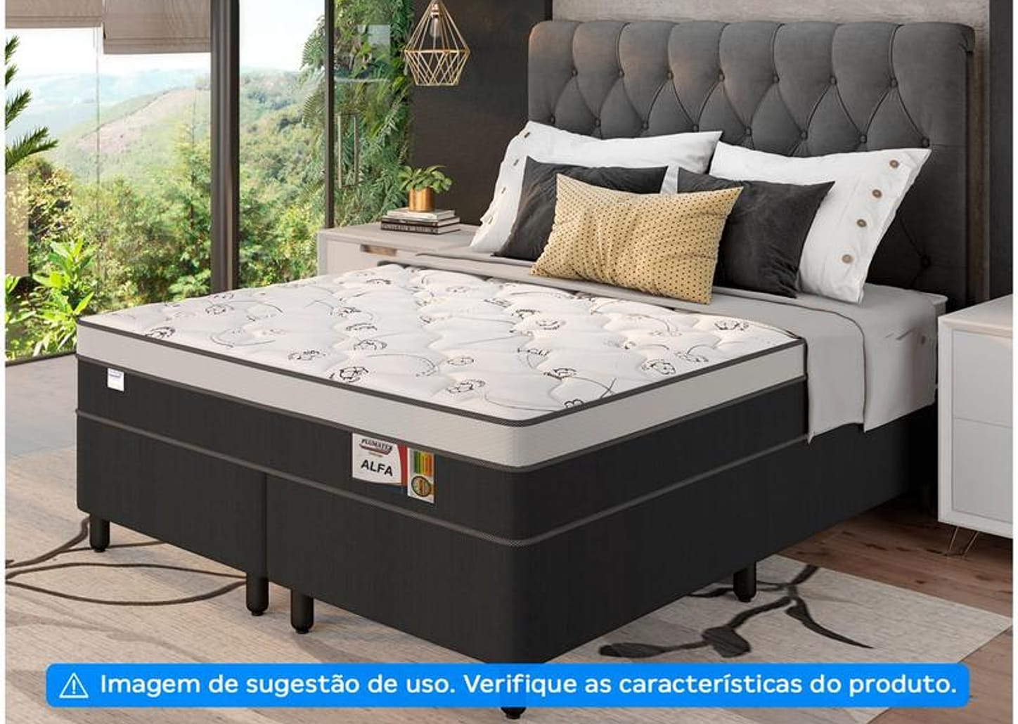 Colchão Queen Plumatex de Mola Ensacada 22x158x198cm Alfa
