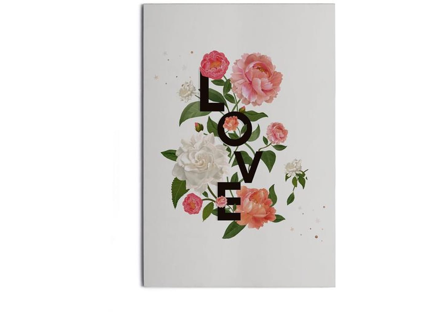 Placa Decorativa MDF Love Flowers 30x44cm - Design Up Living
