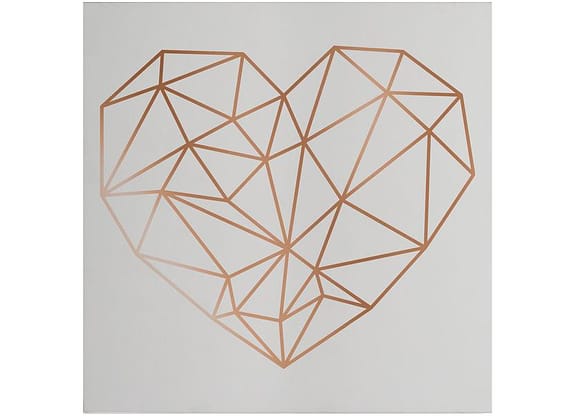 Placa Decorativa MDF Coração Gold 29x29cm - Design Up Living