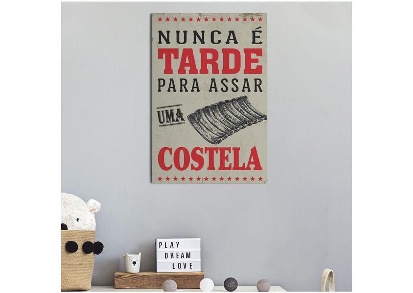 Placa Decorativa MDF Open Bar Costela 30x44cm - Design Up Living