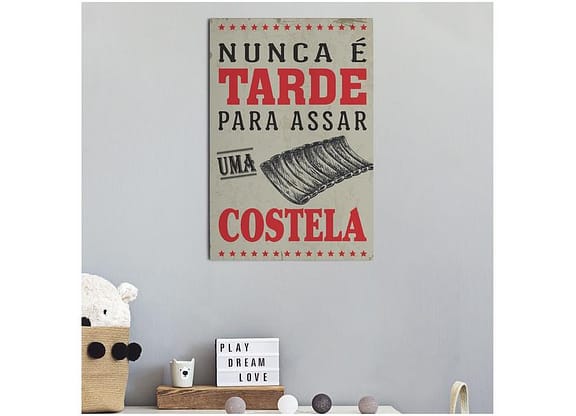 Placa Decorativa MDF Open Bar Costela 30x44cm - Design Up Living