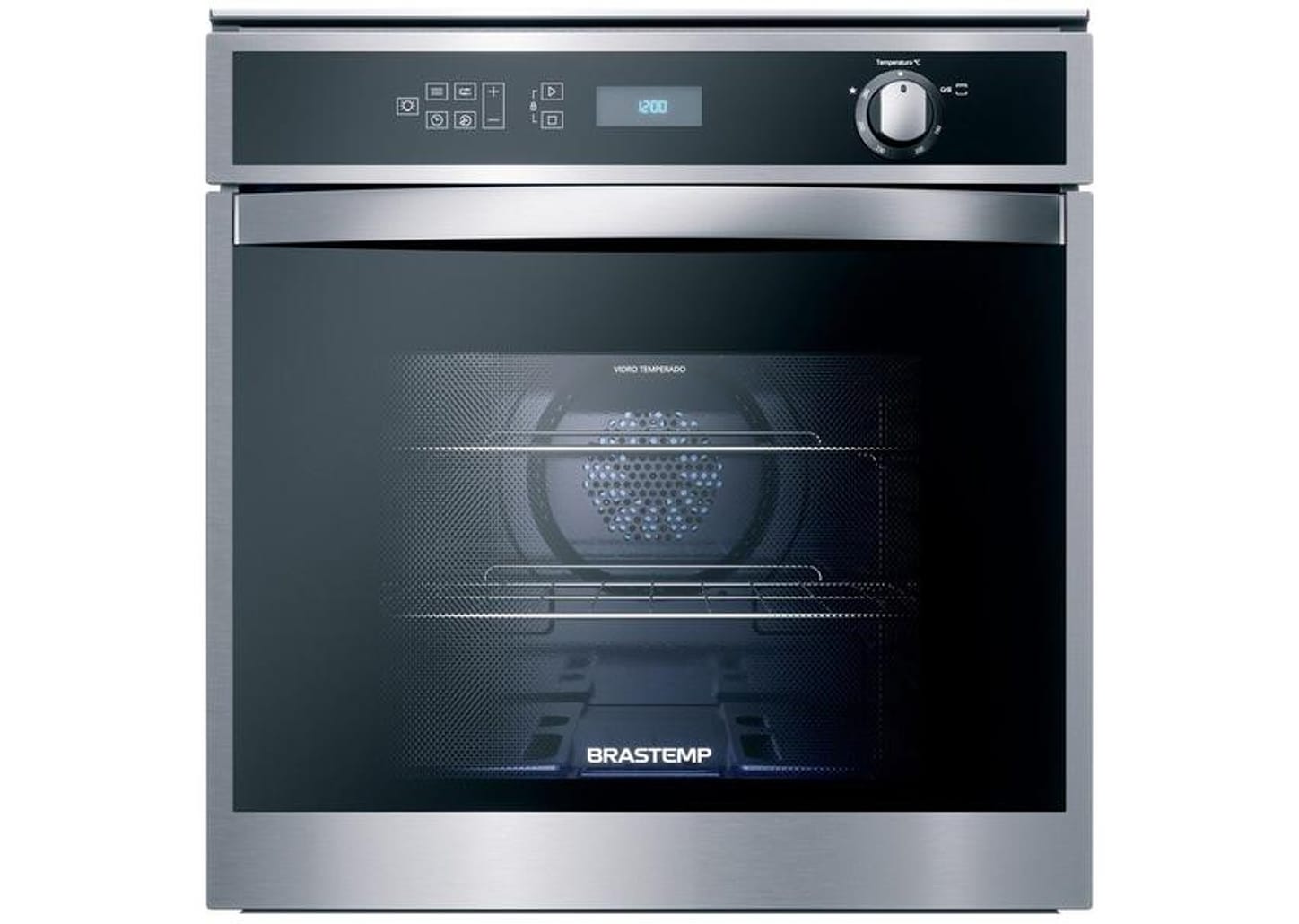 Forno a Gás de Embutir Brastemp de Convecção Grill - Inox com Timer 78L BOH84AR