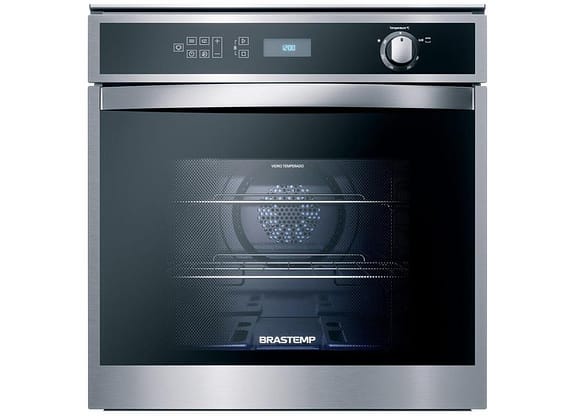 Forno a Gás de Embutir Brastemp de Convecção Grill - Inox com Timer 78L BOH84AR