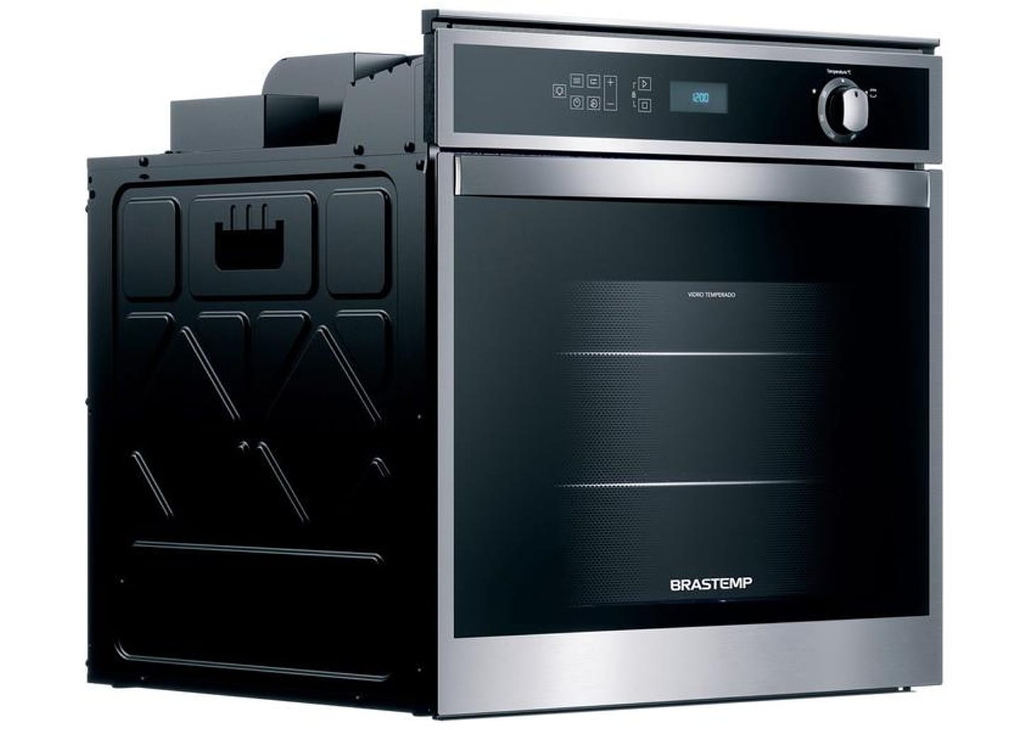 Forno a Gás de Embutir Brastemp de Convecção Grill - Inox com Timer 78L BOH84AR