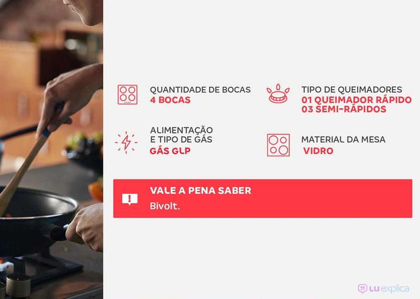 Cooktop 4 Bocas Fischer Preto a Gás GLP 1519