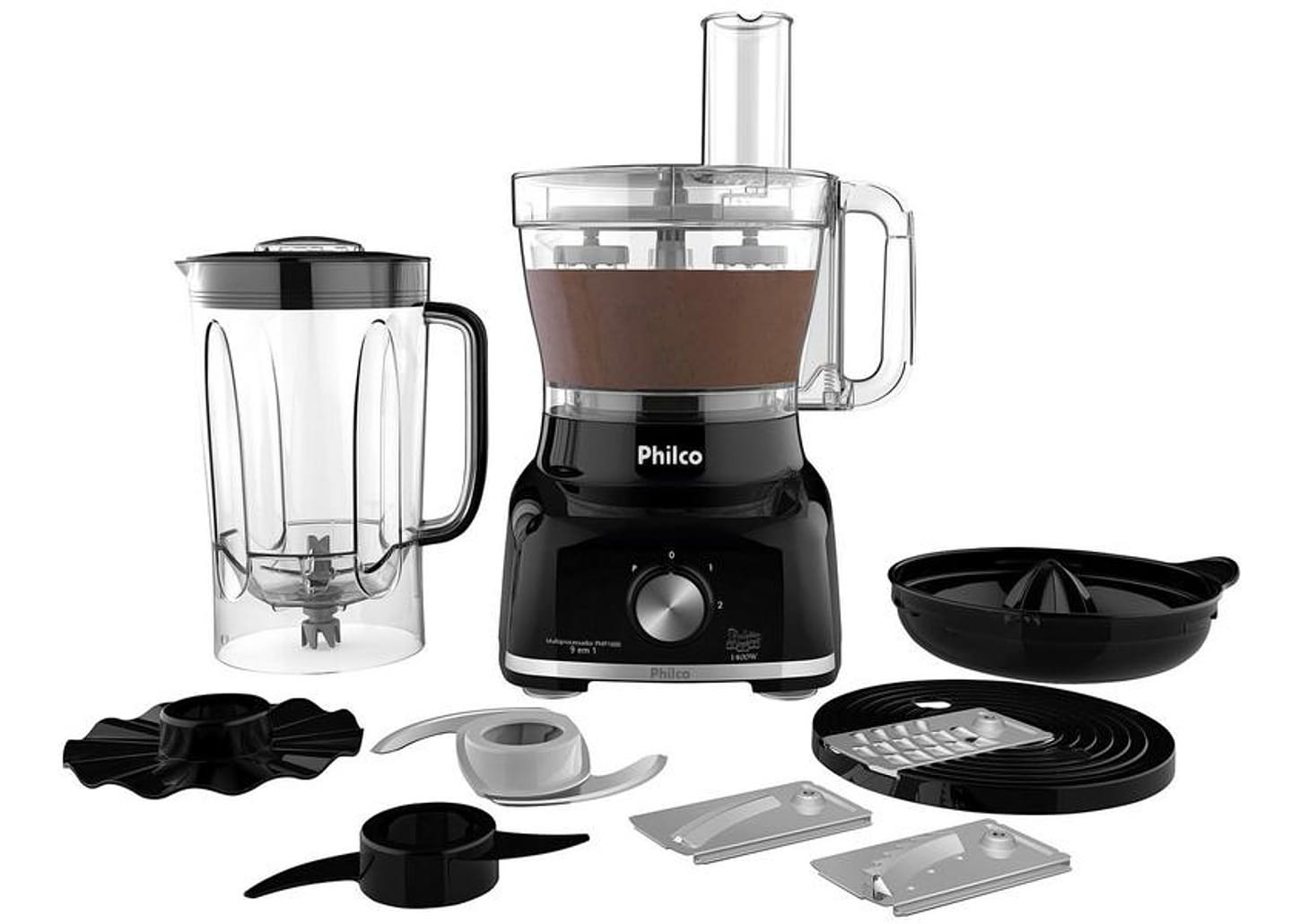 Multiprocessador de Alimentos Philco Preto - PMP1600P 3 em 1 1400W