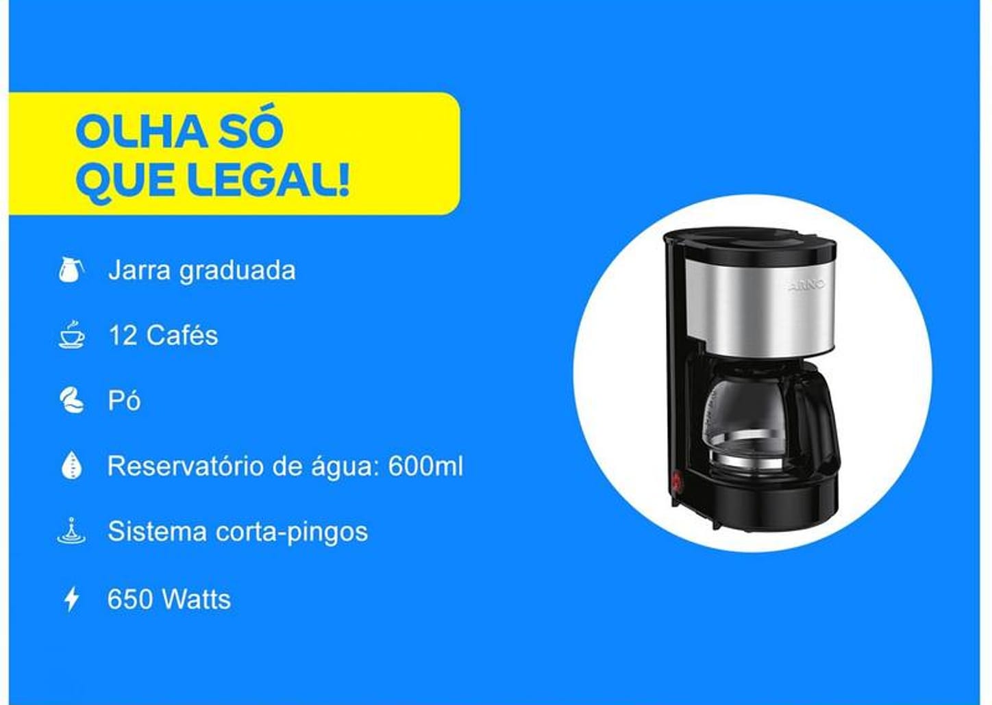 Cafeteira Elétrica Arno Perfectta 12 Cafés - Preta