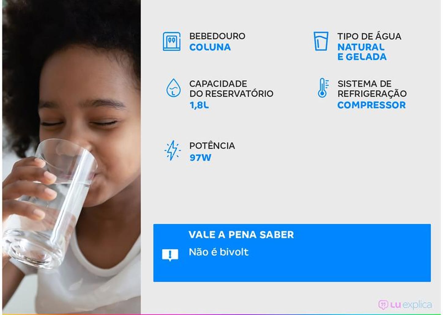 Bebedouro de Coluna Refrigerado por Compressor - Esmaltec EGC35B