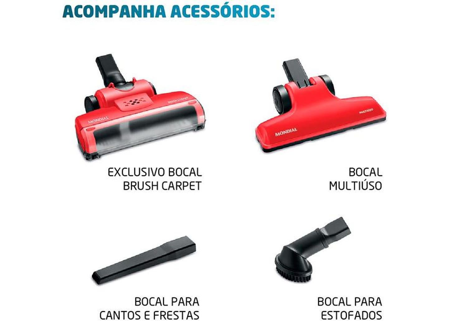 Aspirador de Pó Portátil e Vertical Mondial 1200W com Filtro HEPA Brush Carpet 1200 AP-25 4247-01