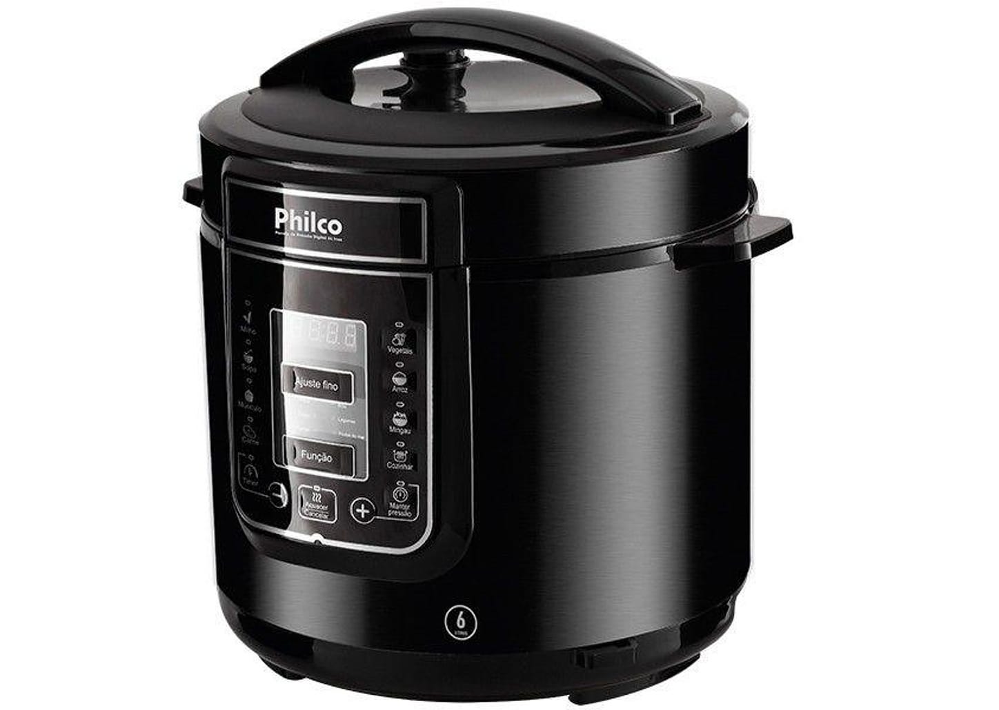 Panela de Pressão Elétrica Philco Digital 1000W 6L Timer Controle de Temperatura