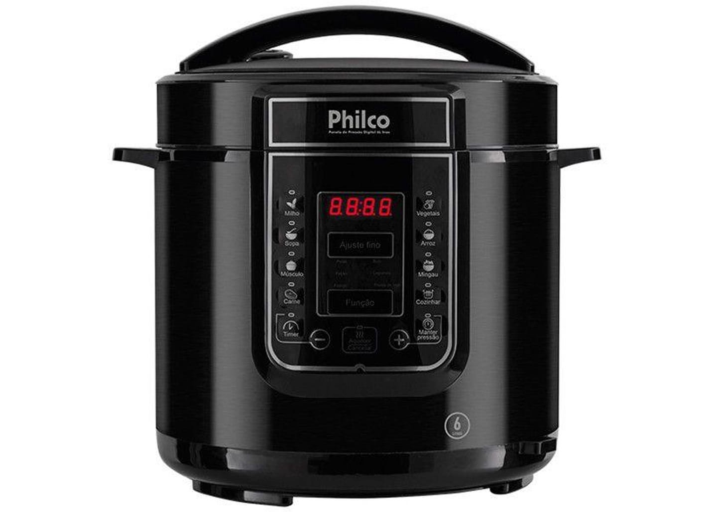 Panela de Pressão Elétrica Philco Digital 1000W 6L Timer Controle de Temperatura