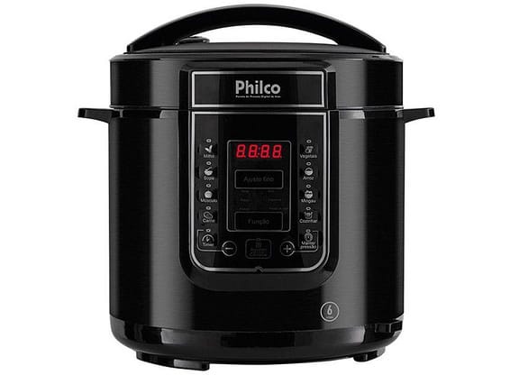 Panela de Pressão Elétrica Philco Digital 1000W 6L Timer Controle de Temperatura
