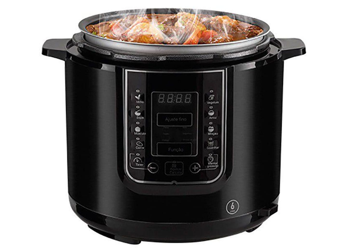 Panela de Pressão Elétrica Philco Digital 1000W 6L Timer Controle de Temperatura