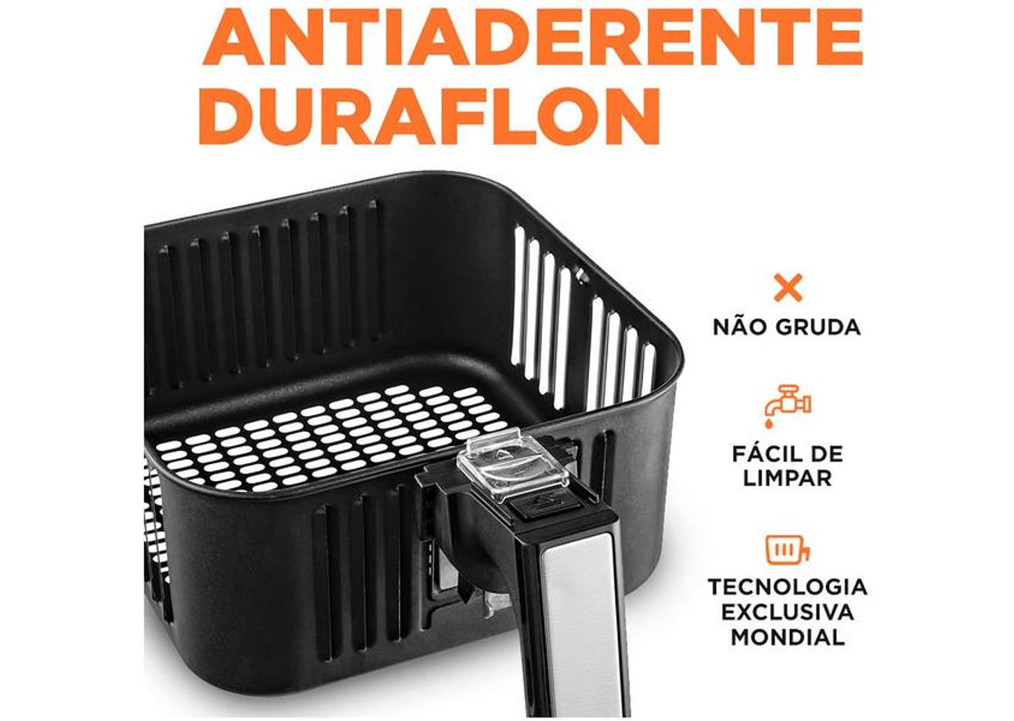Fritadeira Elétrica sem Óleo/Air Fryer Mondial - Grand Family Inox AFN-50-BI Preto 5L com Timer