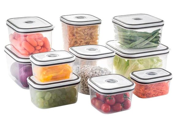 Jogo de Potes de Plástico Hermético Electrolux com Tampa Quadrado 41029853 10 Peças