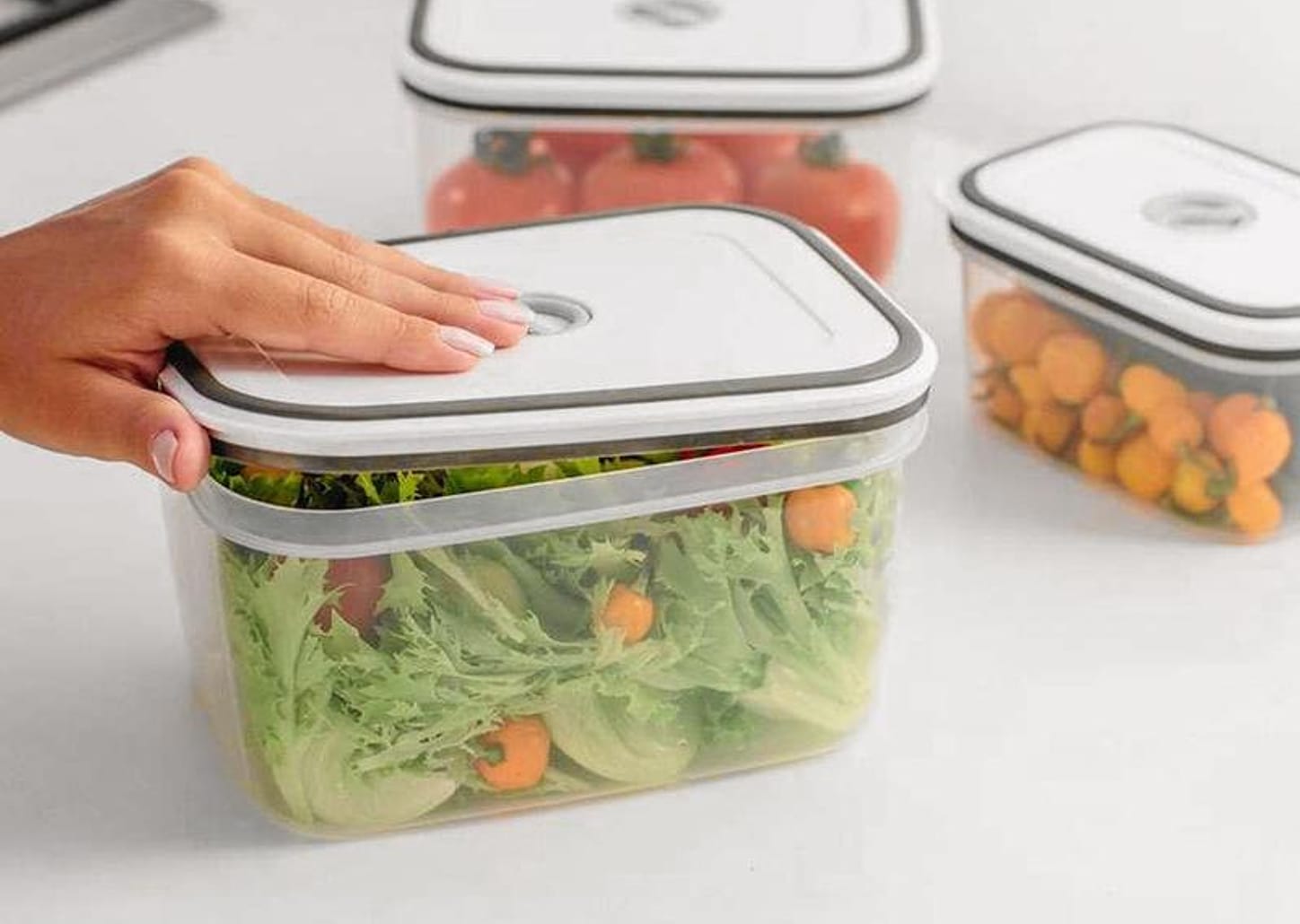 Jogo de Potes de Plástico Hermético Electrolux com Tampa Quadrado 41029853 10 Peças