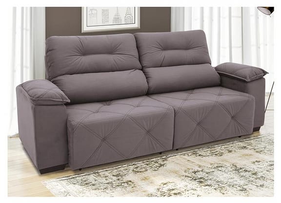 Sofá Retrátil Reclinável 4 Lugares Suede Moviment Grazzia Linoforte
