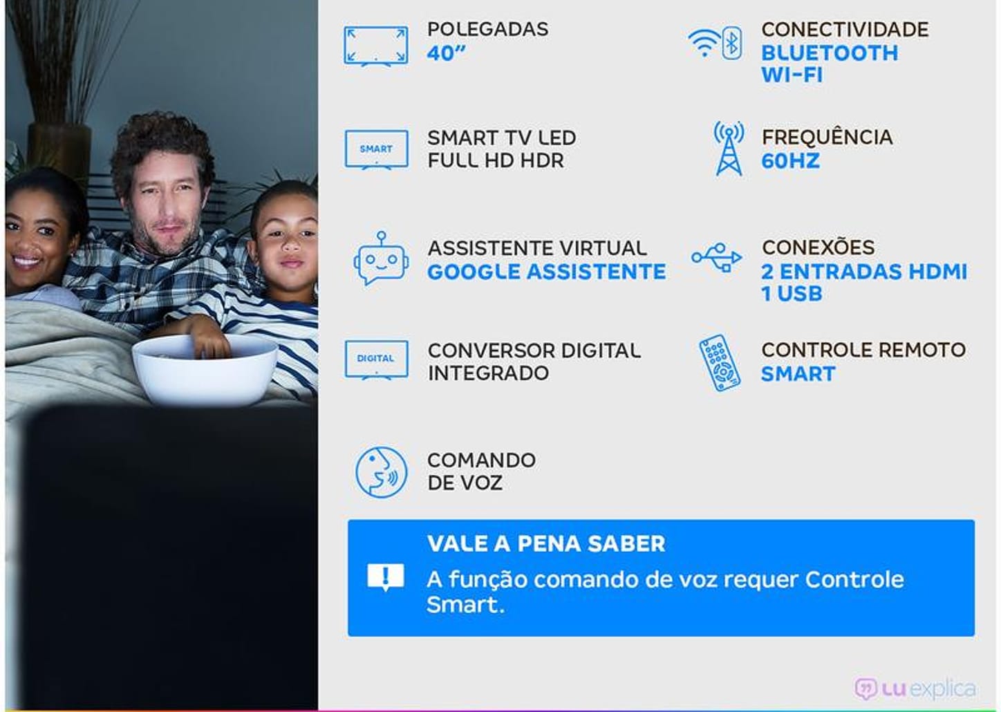 Smart TV 40” Full HD LED TCL S615 VA 60Hz Android - Wi-Fi e Bluetooth HDR Google Assistente 2 HDMI