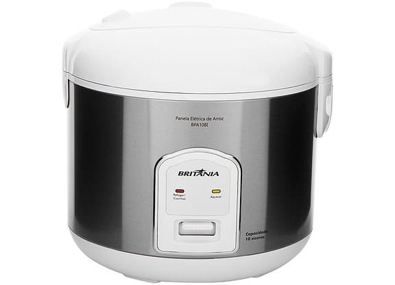 Panela de Arroz Elétrica Britânia Tamanho Família - BPA10BI 700W 10 Xícaras Branca