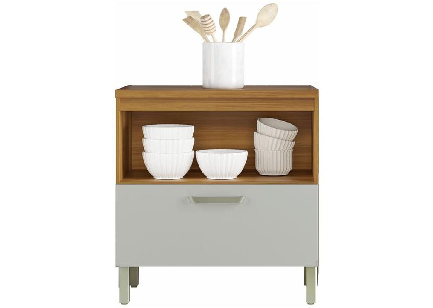 Balcão de Cozinha com Tampo Cozinhas Nesher 100% MDF 1 Porta 1 Gaveta Realeza