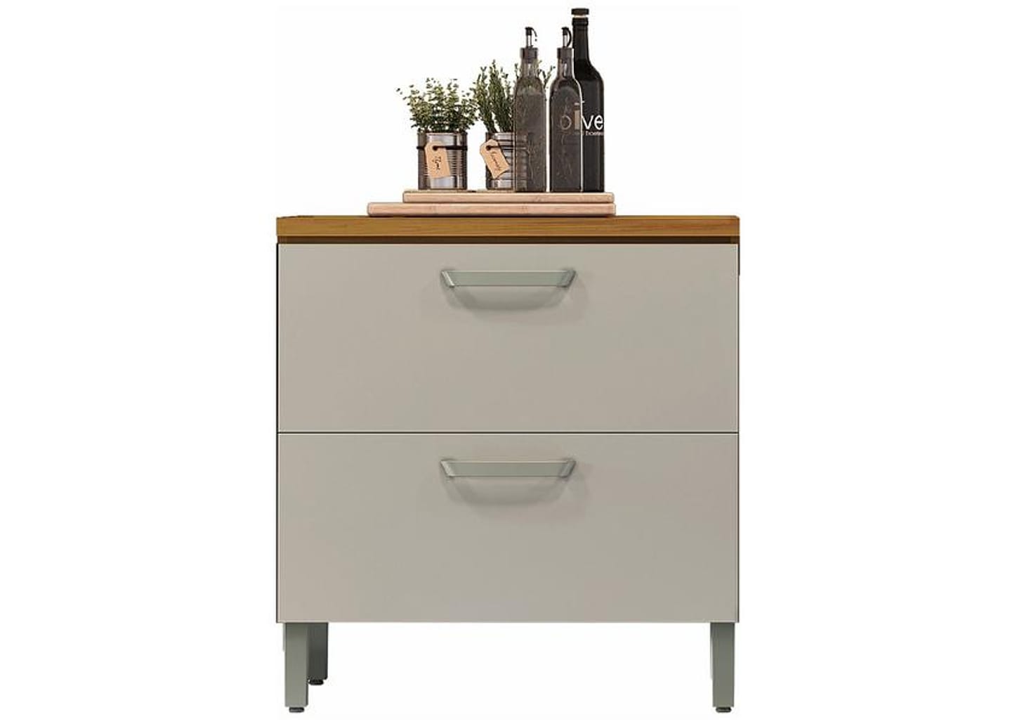 Balcão de Cozinha com Tampo Cozinhas Nesher 100% MDF 1 Porta 1 Gaveta Realeza