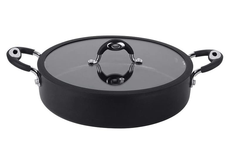 Panela Antiaderente Multiflon de Alumínio - Tegame Preto 30cm