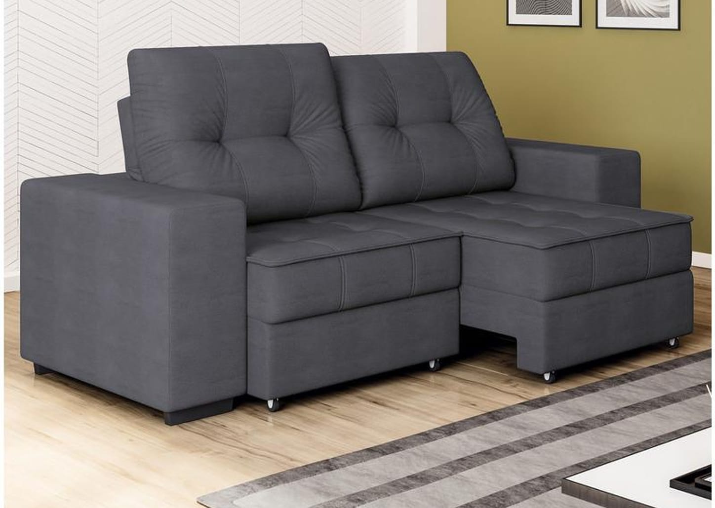 Sofá Retrátil Reclinável 3 Lugares Suede Moviment Artesano Linoforte