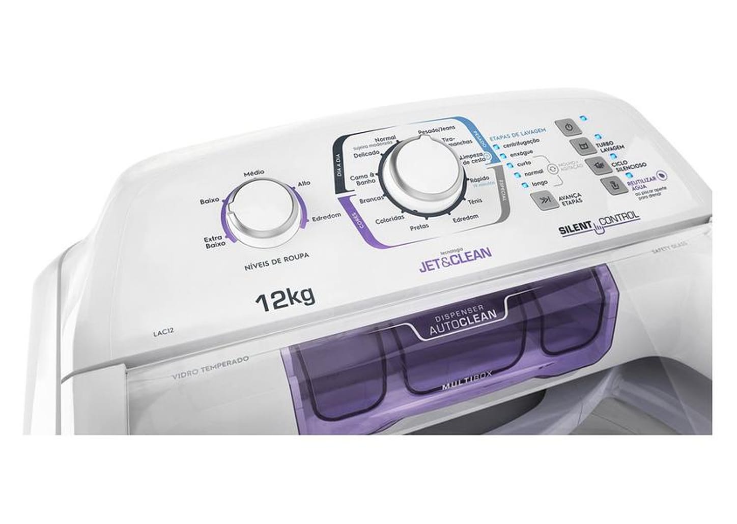 Lavadora de Roupas Electrolux LAC12 12Kg Cesto Inox 12 Programas de Lavagem