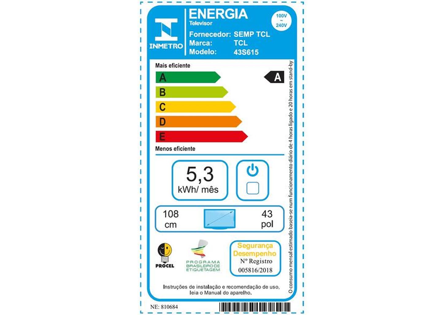 Smart TV 43” Full HD LED TCL Android TV 43S615 - VA Wi-Fi Bluetooth HDR Google Assistente Built-in