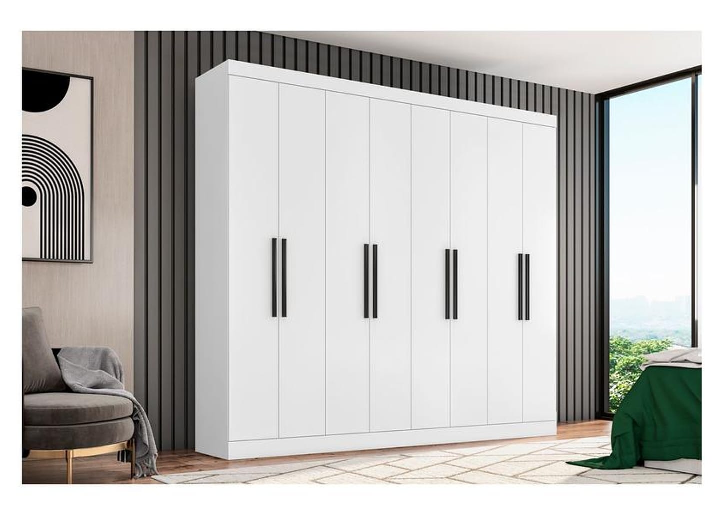 Guarda-roupa Casal 8 Portas 4 Gavetas Araplac 1684