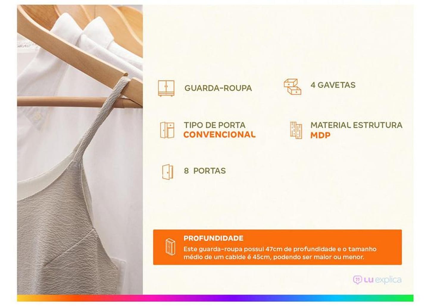Guarda-roupa Casal 8 Portas 4 Gavetas Araplac 1684