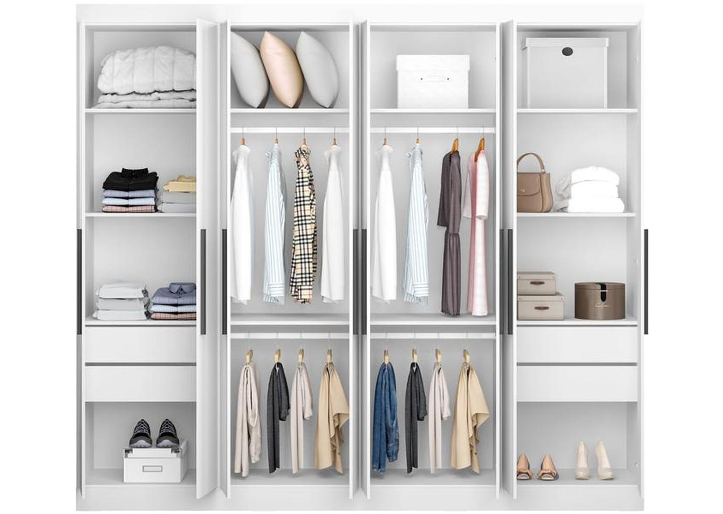 Guarda-roupa Casal 8 Portas 4 Gavetas Araplac 1684